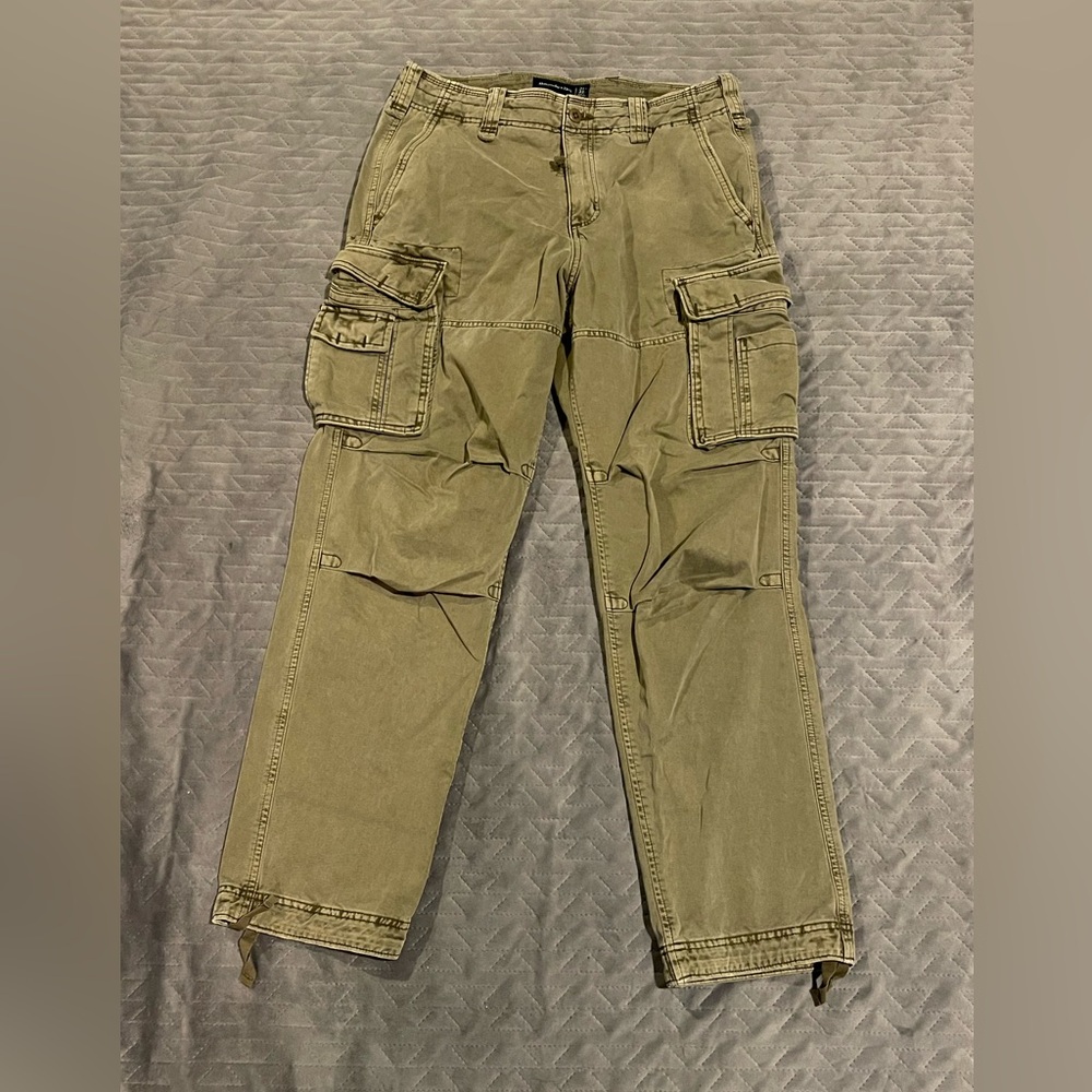 Abercrombie &‎ Fitch drawstring heavy cargo pants mens size 31x32 pre-owned